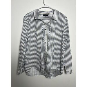 Rails Striped Button-Down Shirt in Blue and White